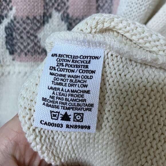 Cotton Country Sweater Womens L White Laurentian Polar Bear Phoebe Friends - Picture 3 of 8